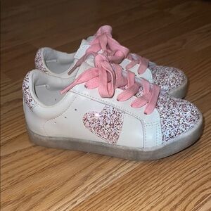 SweetHoney Pink Sparkle Heart Sneakers